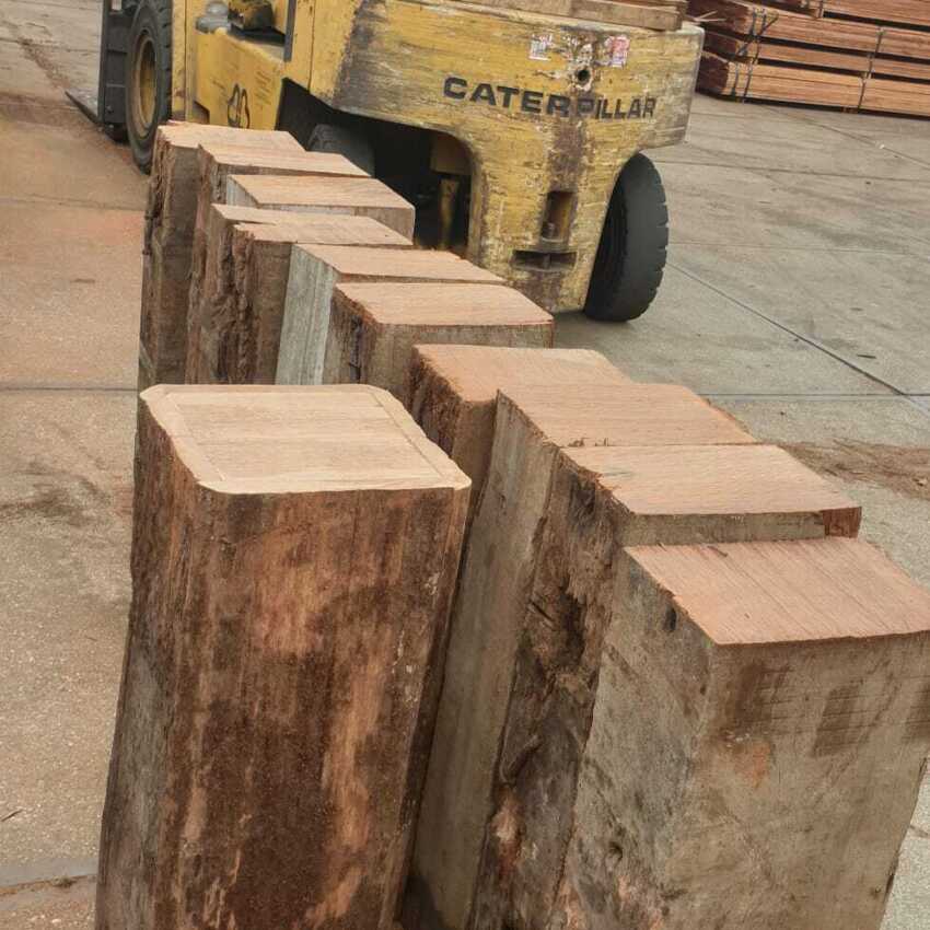 Hardhouten zuilen van herbruikbaar hout