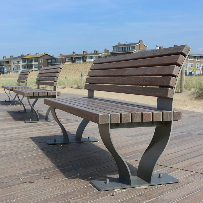 Outside beach bench of FSC wood