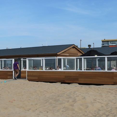 Strandtent kozijnen hardhout Katwijk