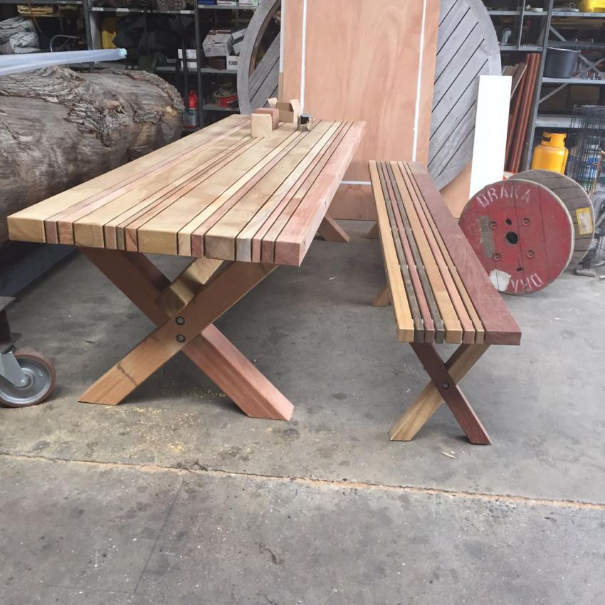 Tuinset van milieuvriendelijk hardhout