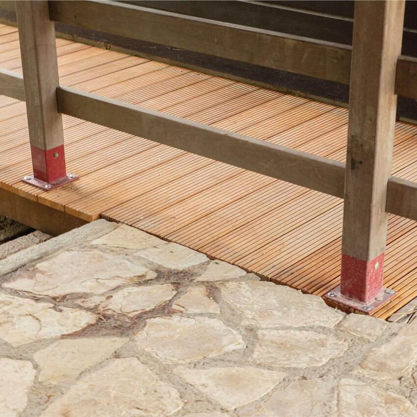 Vlonder en leuningen van 100% FSC Timborana harthout