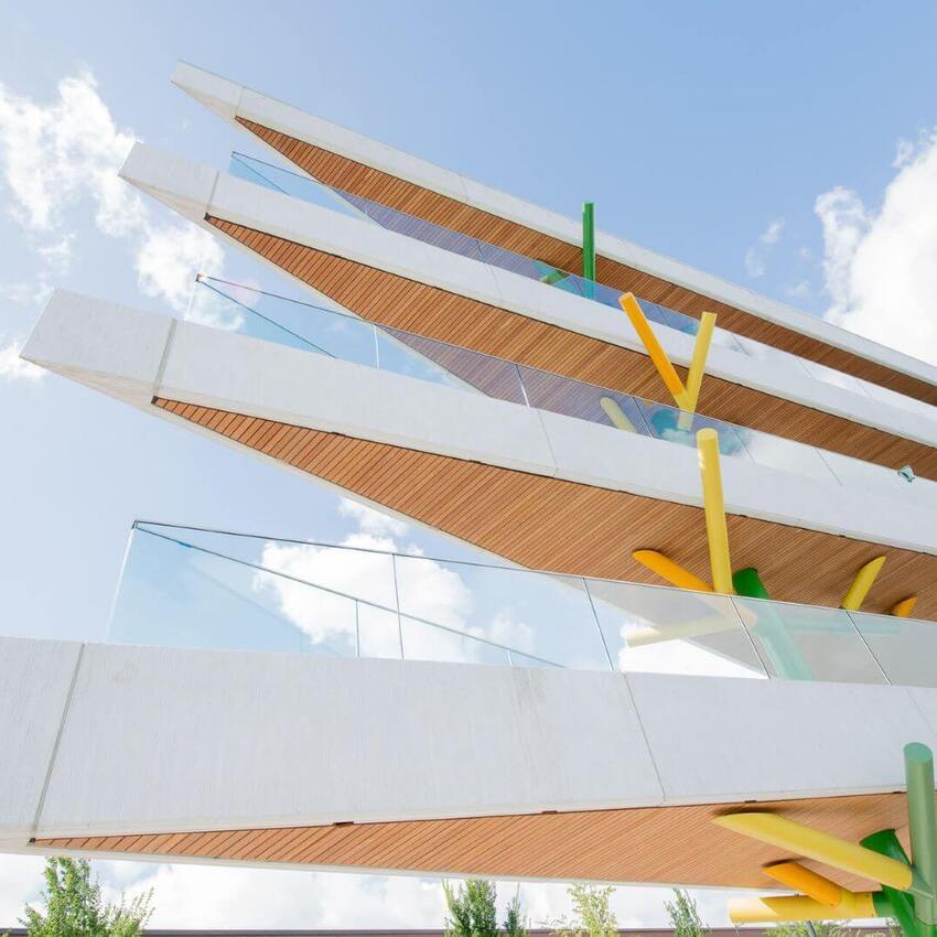 Mandioquiera wood cladding for  apartment building Amsterdam