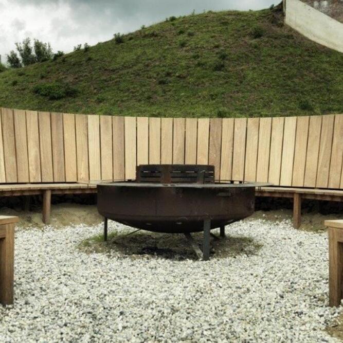 Wooden bench Fort Waterlinie Netherlands