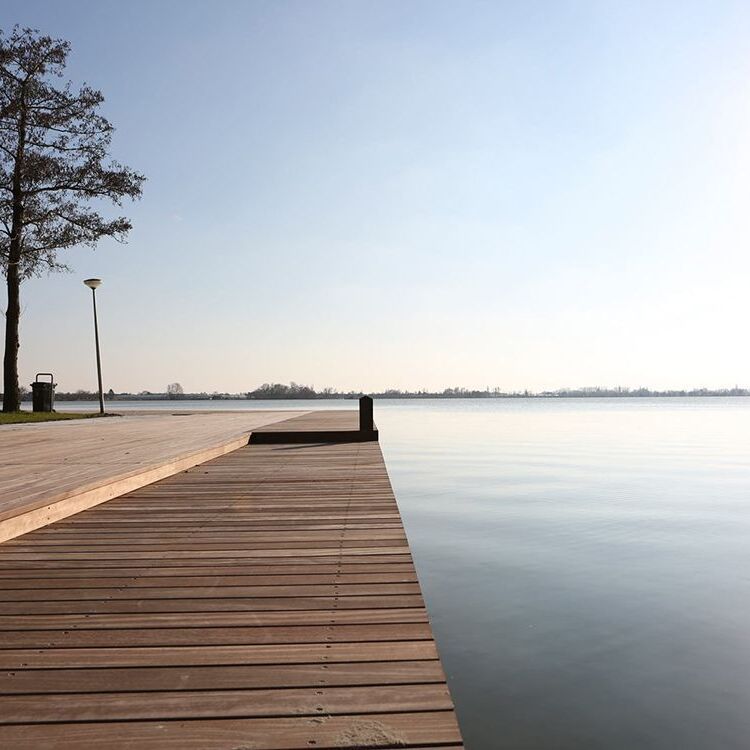 Sustainable hardwood for jetty Langeraarse plas